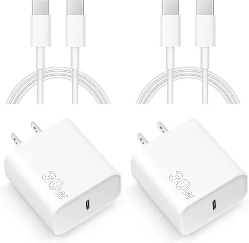 Cargador para iPhone 17, 16, 15, carga rápida, 30 W, cargador USBC, paquete de 2 cargadores tipo C, cable de 6 pies para iPhone 17/17 Plus/17 Pro/17