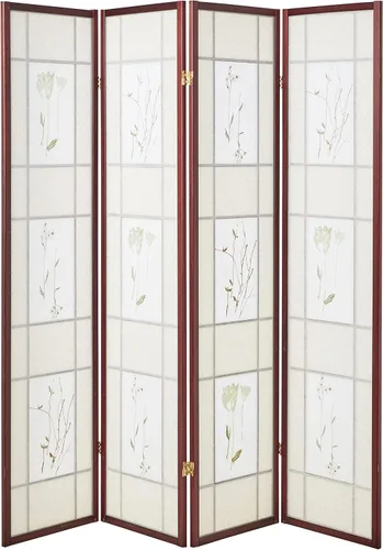 Miniatura 2 de ORE Pantalla Shoji de cuatro paneles internacional con acabado cereza