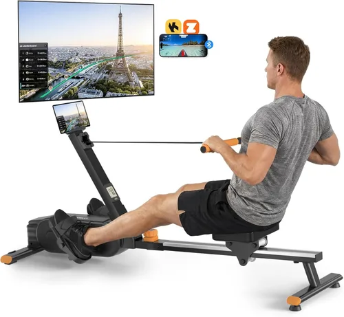 Miniatura 8 de 2026update Magnetic Rowing Machines for Home,Rower Machine with 16 Levels,Powerful Silent Magnetic Resistance,350lbs Weight Capacity,LCD De madera