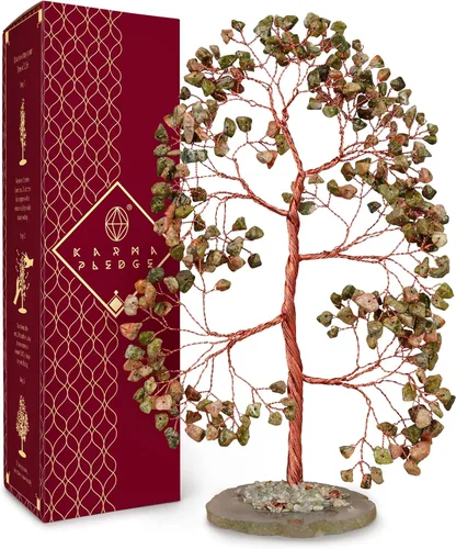 Miniatura 28 de Árbol de la vida de cristal de amatista curativos de chakras, árboles bonsái de Feng Shui para energía positiva, dinero, buena suerte, árbol