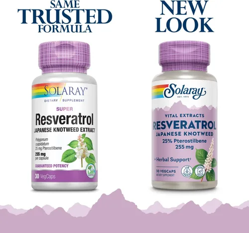 Miniatura 2 de SOLARAY Super Resveratrol w/pterostilbeno, tapa vegetal (Btl-plástico) 250mg 30ct