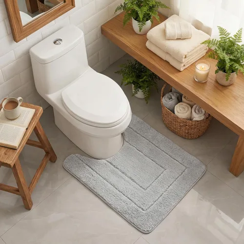 Miniatura 127 de GRANNY SAYS Alfombras de baño antideslizantes, lavables, extra suaves y absorbentes de agua para baño, alfombra de baño peluda de felpa, alfombra