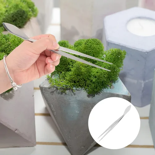 Miniatura 8 de Pinzas largas para manualidades, pinzas de acero inoxidable, pinzas para bonsái, pinzas rectas de mango largo con puntas dentadas, herramienta
