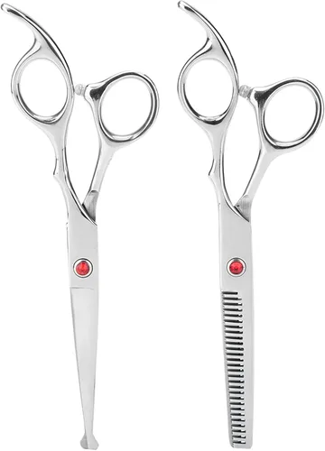 Tijeras de peluquería, Tijeras de adelgazamiento de corte Conjunto de tijeras texturizantes para el cabello Salón de la Familia de Diente Plano
