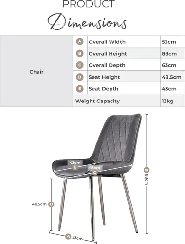 Miniatura 2 de Furniturebox - Juego de 2 sillas de comedor Pesaro, terciopelo crema, plateado, patas de metal cromado, modernas, contemporáneas, de lujo, sillas