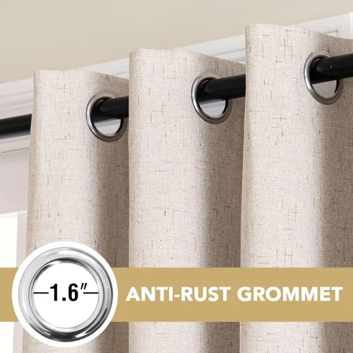 Miniatura 13 de H.VERSAILTEX - Cortina opaca 100 % de lino de 108 pulgadas de largo para dormitorio, con aislamiento térmico, lino texturizado, ahorro de energía