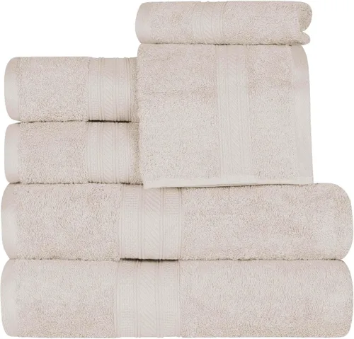 Miniatura 42 de Superior Juego de 2 toallas de baño de fibra larga 100% algodón peinado de 27.64 oz/m², para baño, ducha, cocina, súper suave, afelpado, altamente