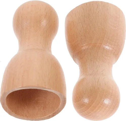 2 tazas de masaje compactas, masajeador corporal de mano para relajación muscular y drenaje, herramienta de escultura de madera para hombros,