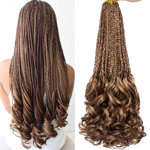 Miniatura 15 de COOKOO 10 pulgadas, 9 paquetes (135 hebras), trenzas de ganchillo rizadas francesas negras, trenzas de ganchillo negras con extremos ondulados