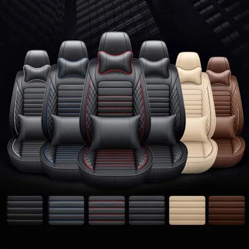 Miniatura 9 de otoez Juego completo de fundas universales para asientos de automóvil, 5 asientos, impermeables, compatibles con la mayoría de los vehículos, Honda