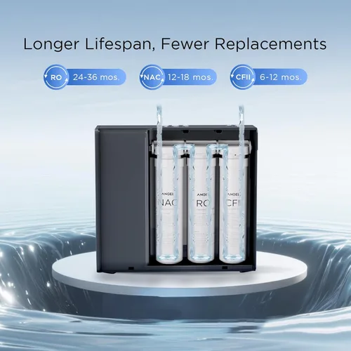 Miniatura 6 de ANGEL Filtro de agua de ósmosis inversa X1 Pro, sistema de filtración de agua debajo del fregadero de 7 etapas, 3 años de vida de ósmosis inversa