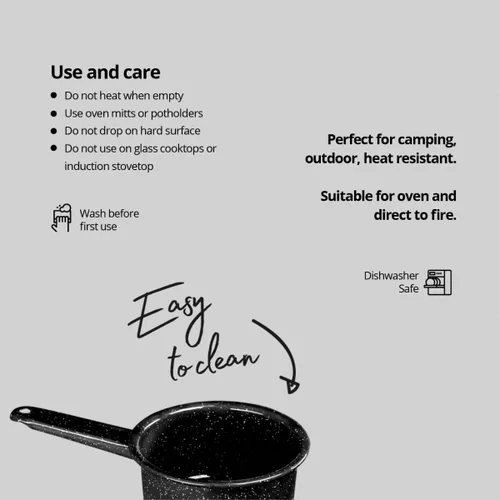 Miniatura 6 de Granite Ware - Cacerola de 1 y 2 cuartos de galón, color negro moteado, juego de 2