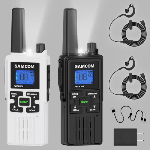 Miniatura 10 de SAMCOM FRS - Radios bidireccionales, sin licencia, llamada de grupo familiar, radio de 2 vías FCC‑certified UHF Two Way Radios 22 Channels with