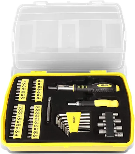 DNA MOTORING Kit de herramientas de mano universal, juego de llaves hexagonales de destornillador multibits, destornillador multibit con puntas de