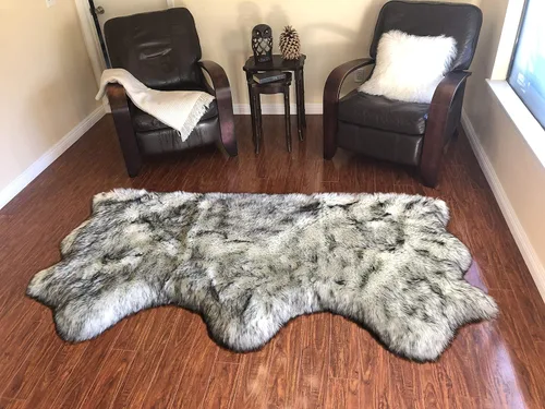 Miniatura 15 de LAMBZY Alfombra sintética de piel de oveja auténtica, con textura inferior gruesa, fuerte, fácil de lavar, resistente a las manchas, perfecta