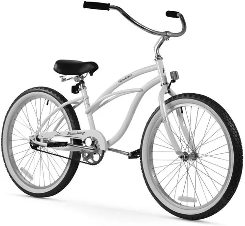 Miniatura 8 de Sixthreezero Urban Lady Beach Cruiser - Bicicleta híbrida de 3 velocidades para mujer Verde militar con llantas rosadas con asiento negro/puños