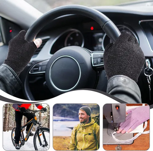 Miniatura 7 de Geyoga 3 pares de guantes de compresión para manos y artritis sin dedos, alivio de presión articular, para acolchar, costura, escribir, tareas