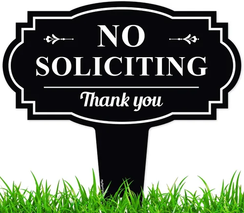 Letrero de No Soliciting Yard (No Soliciting Yard Sign, No Solicitation In Ground de 11 x 11 pulgadas), ACM libre de óxido, resistente a la