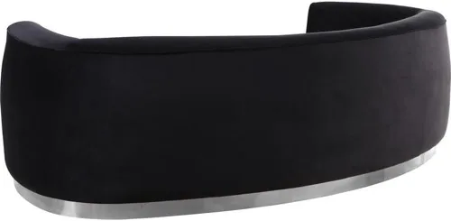 Miniatura 4 de Meridian Furniture Julian Collection Modern Sofá tapizado de terciopelo contemporáneo con base de acero inoxidable en acabado cromado pulido