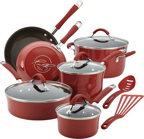 Miniatura 20 de Rachael Ray Cucina - Juego de ollas y sartenes antiadherentes, 12 piezas, color púrpura lavanda