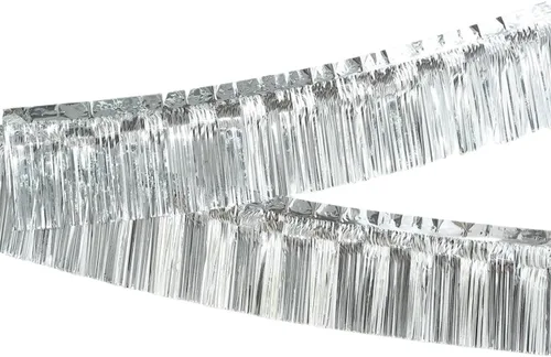 Miniatura 11 de Banner de flecos de aluminio, 9.84 pies de papel de aluminio metálico brillante para colgar, guirnalda de flecos de oropel para boda, fiesta