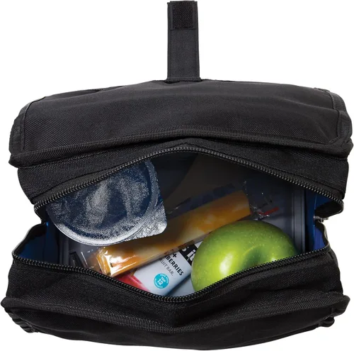 Miniatura 5 de PackIt Bolsa de almuerzo congelable, negra, fabricada con tecnología EcoFreeze, plegable, reutilizable, cierre con cremallera y doblez con asa