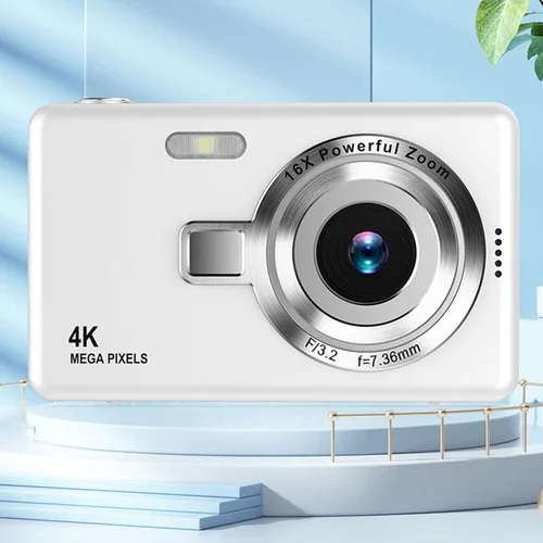 Miniatura 6 de Cámara digital 4K para fotografía de viaje, cámaras compactas de bolsillo, cámaras de vlog, cámara digital vintage con 48 Mp, zoom digital de 16x