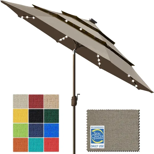 Miniatura 12 de EliteShade - Sombrilla solar de 9 pies / 2.74 metros, con 80 luces LED para patio, mesa al aire libre, con ventilación y cubierta que no se decolora