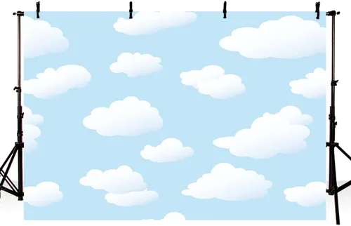 Miniatura 7 de MEHOFOTO - Telón de fondo para estudio fotográfico de cielo azul y nube blanca, decoración de fiesta de cumpleaños para niños, baby shower