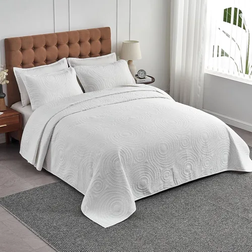 Miniatura 4 de Juego de colcha extragrande Kingnex para cama King 128x120, juego de edredón ligero para cama King extra alta y ancha o Cal King, incluye 1 edredón