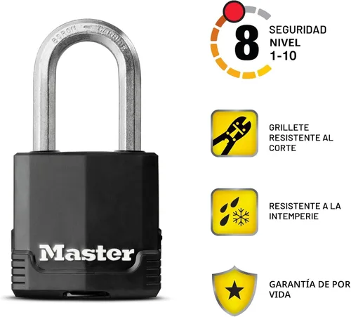Miniatura 2 de Master Lock Magnum - Candado resistente para exterior de alta resistencia con llave, cuerpo resistente a la intemperie y grillete resistente a