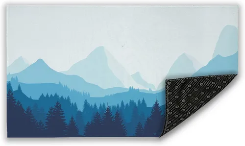 Miniatura 10 de Tapete bohemio azul y blanco para decoración de interiores y exteriores, tapetes para puerta de entrada, tapetes antideslizantes para decoración