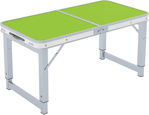 Miniatura 8 de Mesa plegable con taburete, mesa plegable de altura ajustable, picnic, campamento, al aire libre, aluminio ligero portátil, con asa de transporte