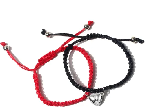 2 pulseras magnéticas para parejas para mujeres y hombres, atracción de sol y luna a juego, pulseras hechas a mano, regalos para novio, novia, mejor