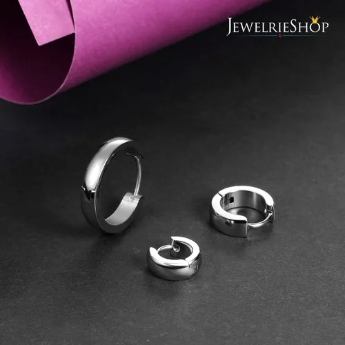 Miniatura 6 de JewelrieShop Hoop Earrings Set Gold Surgical huggie Earrings, Hypoallergenic Huggie Ear Piercings Endless Huggie Hoop Earrings for Men Earrings