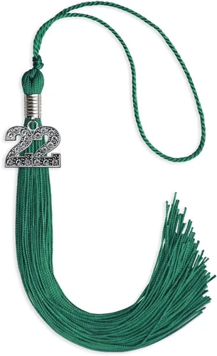 Miniatura 90 de Endea Graduation Borla de un solo color con dije de plata brillante (oro antiguo, 2022)