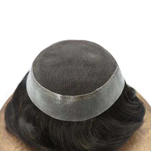 Miniatura 85 de Toupee para hombres Piezas de cabello humano real Encaje suizo para hombres Toupee unidades de cabello humano europeo para hombres Hairpieces