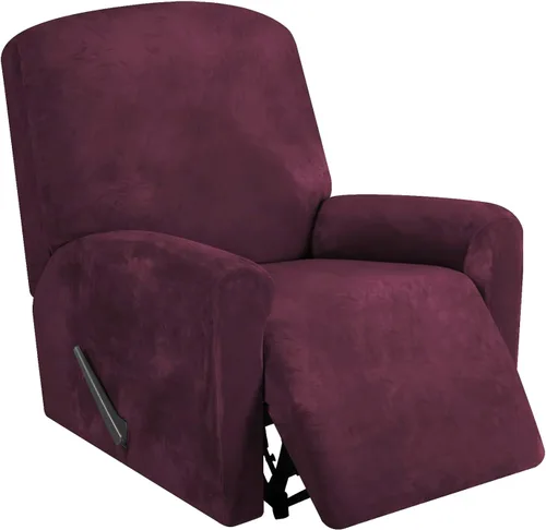 Miniatura 13 de FestiCorp Fundas para sillón reclinable de terciopelo real, 4 piezas de fundas para sillón reclinable pequeño Lazy Boy, fundas elásticas para sofá