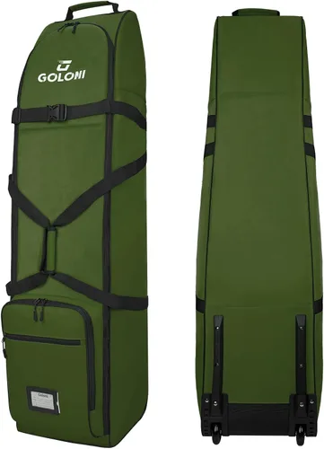 Miniatura 15 de Goloni Bolsa de viaje de golf con ruedas para aerolíneas, funda de viaje resistente al agua para viajes aéreos, equipaje de golf plegable portátil