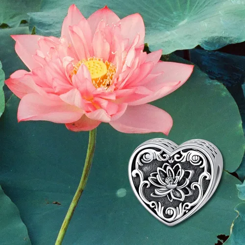 Miniatura 5 de PEIMKO Dije personalizado de plata de ley con diseño de corazón de flor de nacimiento y corazón de flor de nacimiento, pulsera de serpiente, regalo