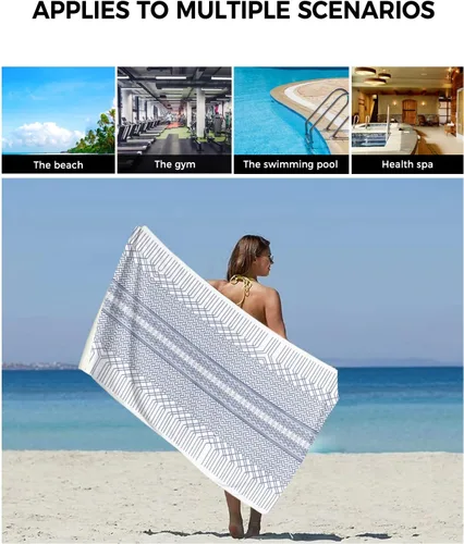 Miniatura 6 de Geometric Bath Towels for Bathroom Set - Luxury Microfiber Towels Gifts for Women,Quick Dry Beach Kitchen Hand Hair Face Yoga Workout Gym Towel and