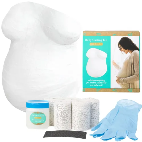 Kate & Milo Kit de yeso para moldear la tripa del embarazo, kit para hacer recuerdos de embarazo, molde de yeso fácil de hacer manualidades para el