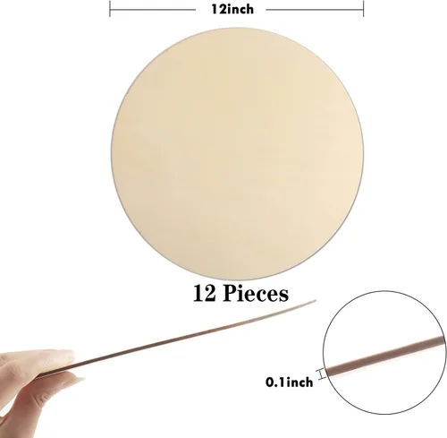 Miniatura 2 de Círculos de madera para manualidades, paquete de 12 unidades de madera sin terminar de 12 pulgadas, recortes de madera para manualidades, colgador