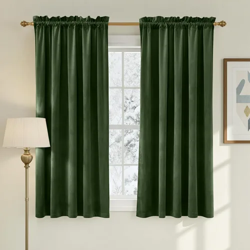 Miniatura 125 de NICETOWN Cortinas opacas de terciopelo extralargas negras de 120 pulgadas de largo para telón de fondo, cortinas de terciopelo con aislamiento Serie