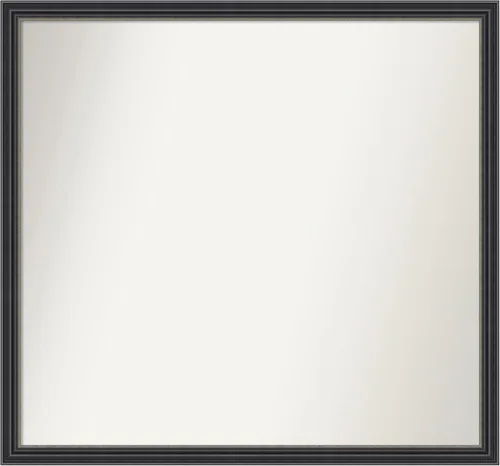 Miniatura 538 de Amanti Art Espejo de baño negro para sobre fregadero, 22 x 22 pulgadas, espejo de tocador cuadrado estrecho negro Avon, marco de madera casual