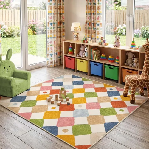 Miniatura 27 de jinchan Alfombra a rayas de 2 x 3 para entrada, alfombra de cocina, tapete pequeño, antideslizante, ligero, de bajo perfil, decoración para entrada
