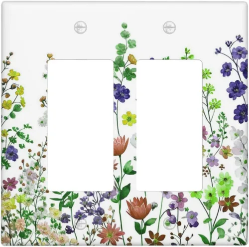 Miniatura 53 de Cubierta de Interruptor de Luz de 1 Gang con Flores Silvestres Bohemias, Hierbas, Floral, Decorativa, Planta Botánica, Naturaleza, Acuarela, Placa
