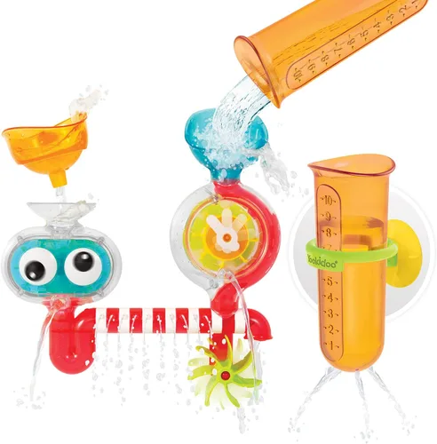 Miniatura 9 de Yookidoo Spin 'N' Sprinkle Water Lab - Juguete de baño para bebé, engranes y ojos giratorios, diseño sensorial, se fija a cualquier