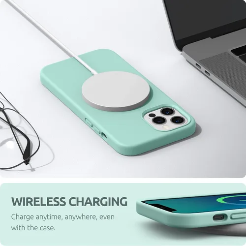 Miniatura 5 de SURPHY Funda diseñada para iPhone 12 Pro Max de 6.7 pulgadas, funda de silicona líquida (con forro de microfibra) para iPhone 12 Pro Max 2020, verde