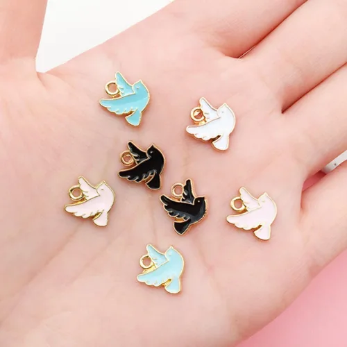 Miniatura 5 de Collar con dijes para paloma, accesorios para palomas, pájaros, accesorios para bricolaje, 50 piezas de manualidades de palomas para hacer joyas